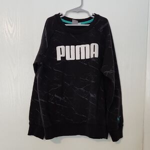 Puma Boys Black and White Logo Sweatshirt